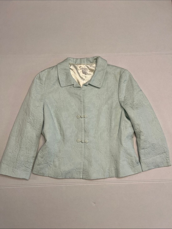 Halogen Jackets & Blazers - HALOGEN LIGHT GREEN COTTON FLORAL  BLAZER SIZE LARGE